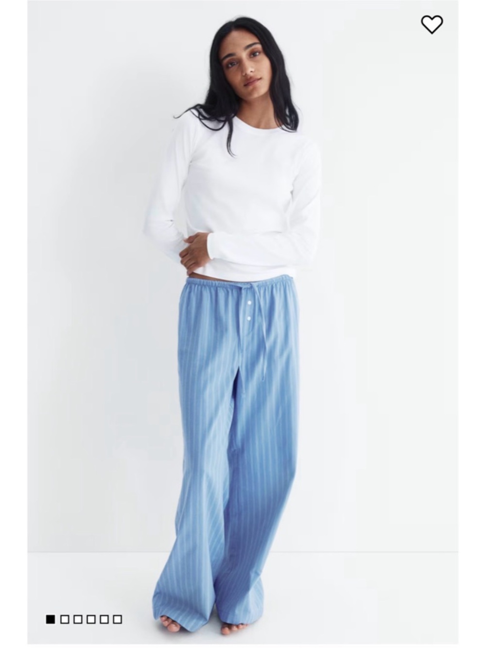 NWT H&M Cotton Wide-Leg Pajama Pants